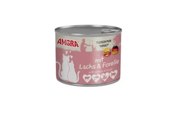 AMORA Cat Fleisch Pur Lachs und Forelle 6 x 200g